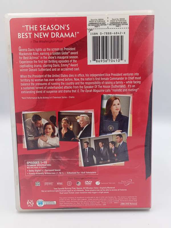 Commander in Chief Part 1 Region 1 DVDs - Geena Davis & Donald Sutherland