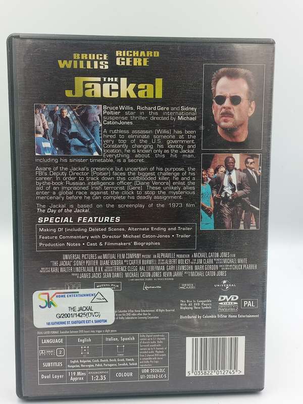 The Jackal DVD - Bruce Willis & Richard Gere