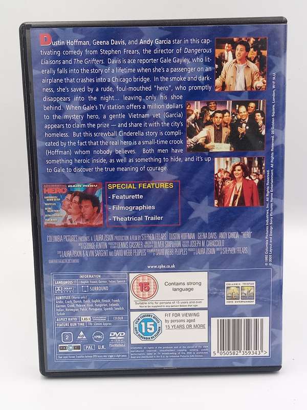 Accidental Hero DVD - Dustin Hoffman, Geena Davis & Andy Garcia