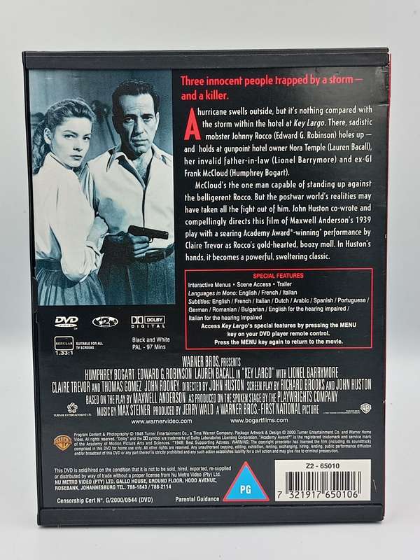 Key Largo DVD - Humphrey Bogart & Lauren Bacall