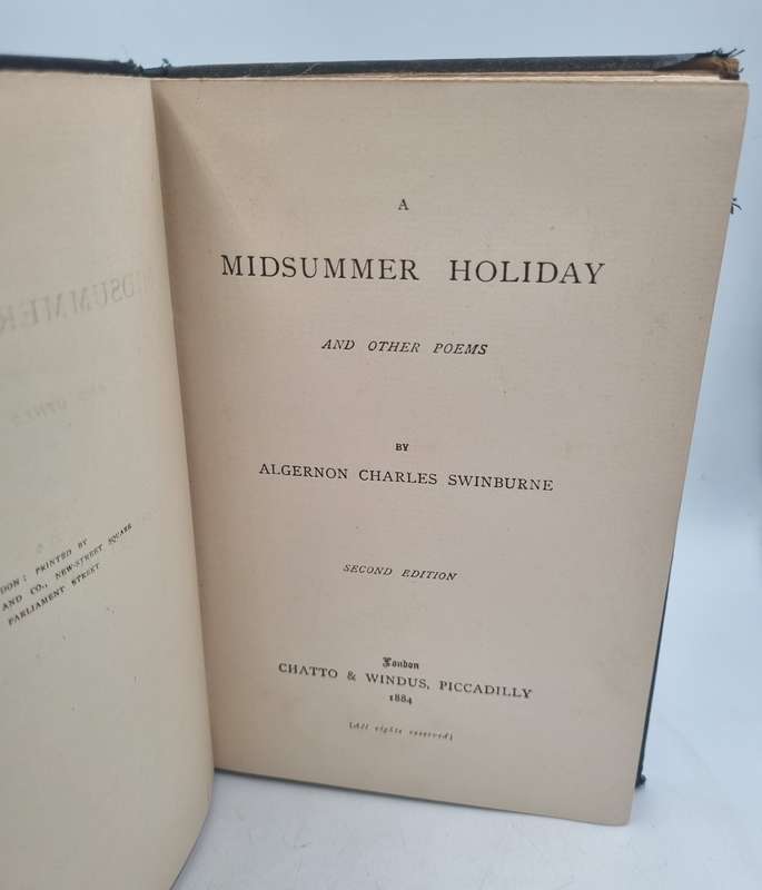 Midsummer Holiday and Other Poems ~ Algernon Charles Swinburne 1884