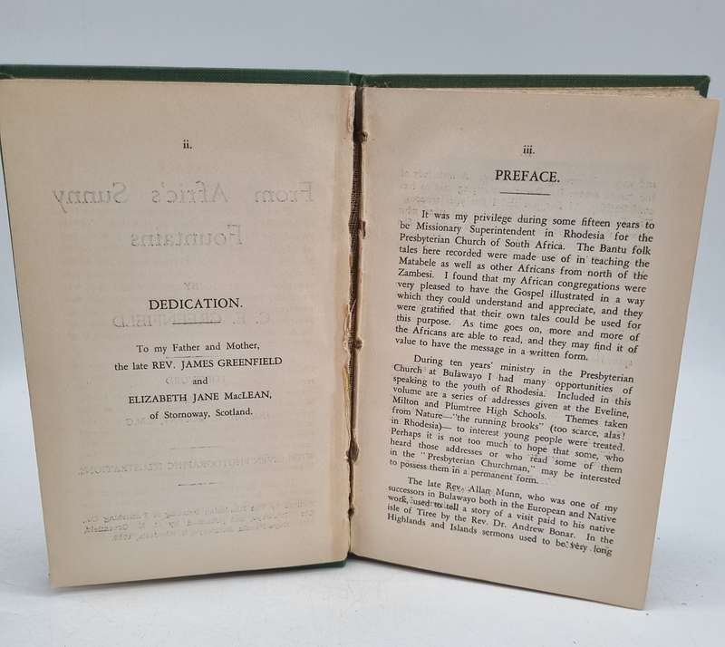 From Afric's Sunny Fountains by CE Greenfield | Signed and inscribed by the Author | Bulawayo, 1939
