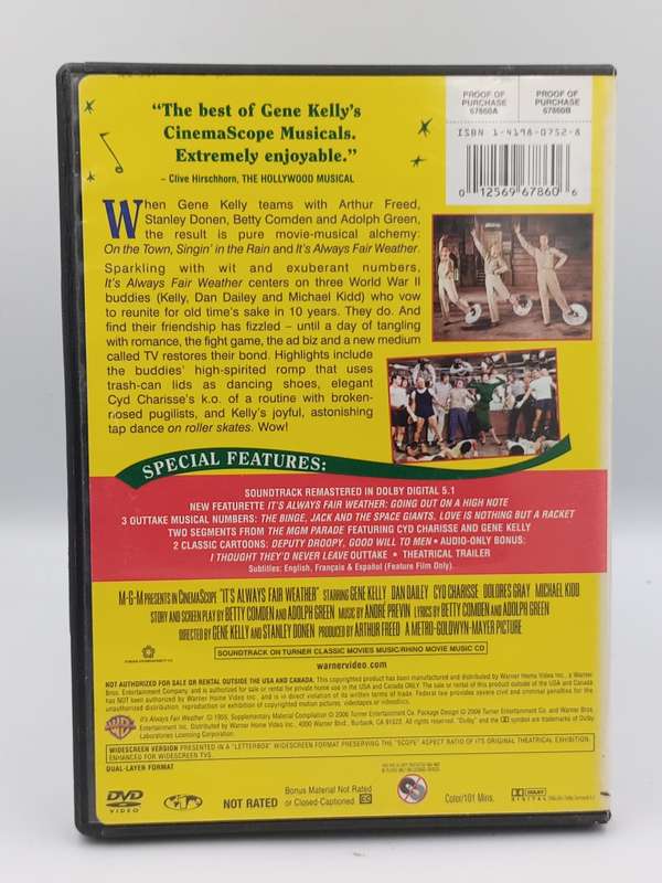 It's Always Fair Weather Region 1 DVD - Gene Kelly