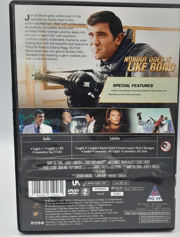 On Her Majesty's Secret Service DVD - George Lazenby