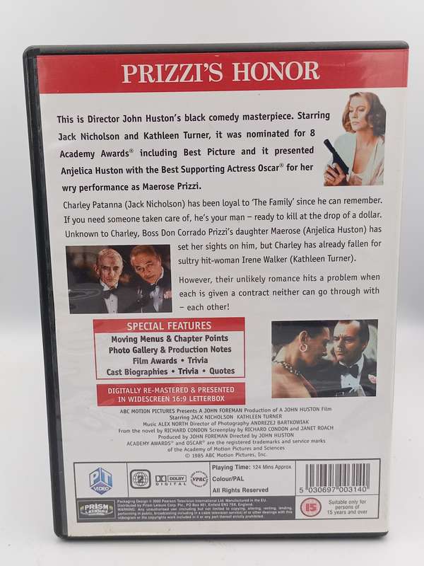 Prizzi's Honor DVD - Jack Nicholson & Kathleen Turner