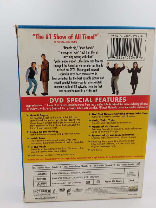 Seinfeld Seasons 1 and 2 Region 1 DVDs
