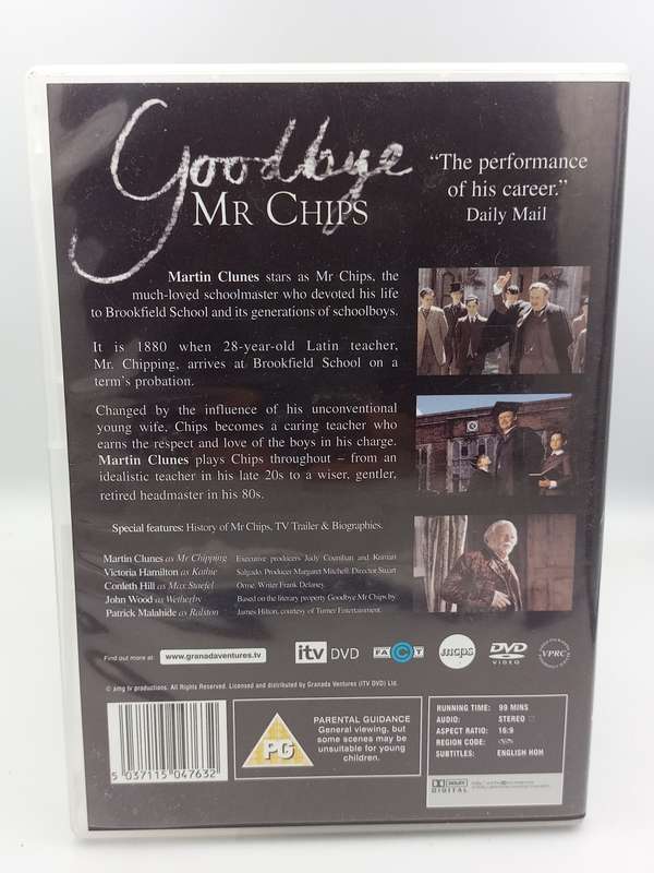 Goodbye Mr Chips DVD - Martin Clunes