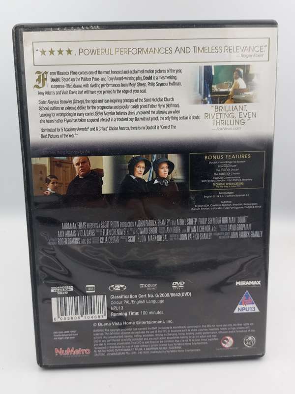 Doubt DVD - Meryl Streep, Philip Seymour Hoffman & Amy Adams
