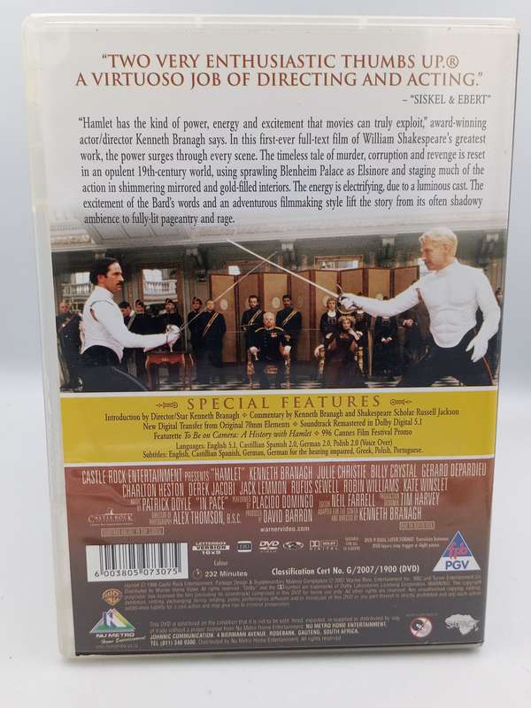Hamlet DVD - Kenneth Branagh & Julie Christie