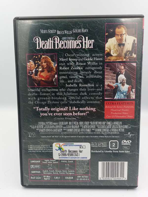 Death Becomes Her DVD - Meryl Streep, Bruce Willis & Goldie Hawn