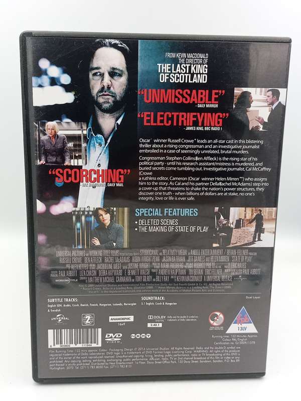 State of Play-DVD-Russell Crowe, Ben Affleck, Rachel Adams, Helen Mirren