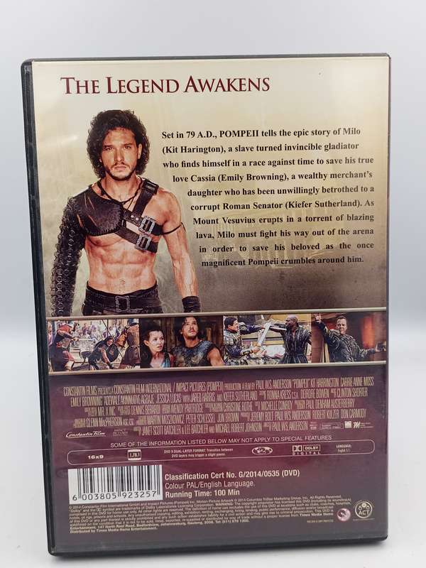Pompeii DVD - Kit Harington, Carrie-Anne Moss