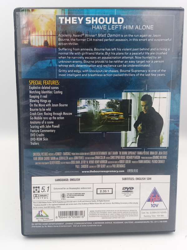 The Bourne Supremacy DVD - Matt Damon