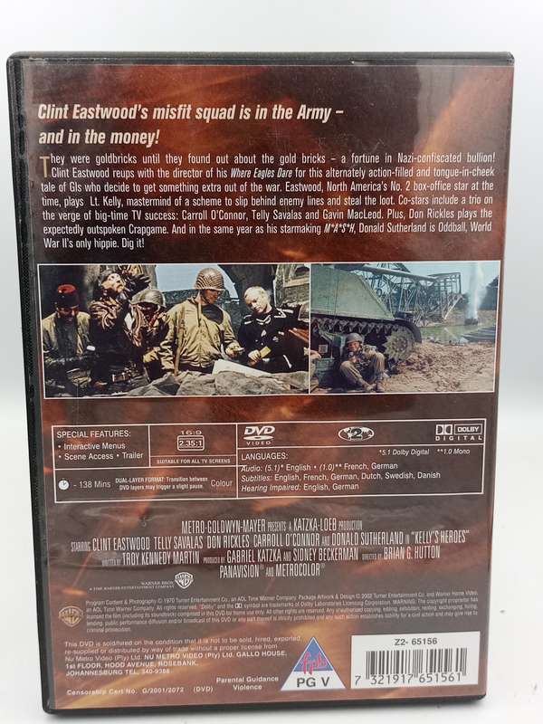 Kelly's Heroes DVD - Clint Eastwood, Telly Savalas, Donald Sutherland