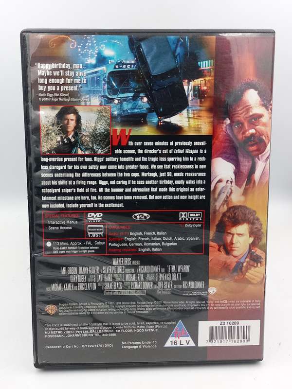 Lethal Weapon DVD - Mel Gibson & Danny Glover
