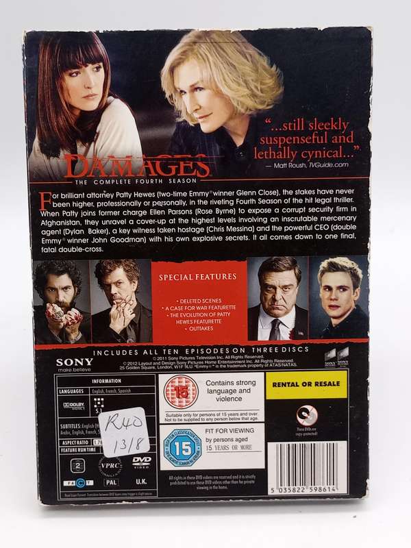 Damages The Complete Fourth Season DVDs