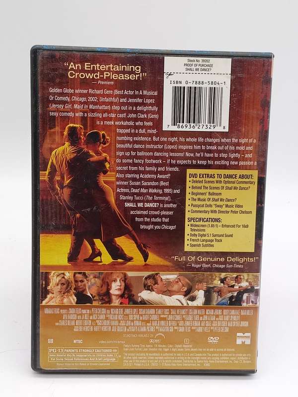 Shall we Dance? DVD Region 1 - Richard Gere, Jennifer Lopez & Susan Sarandon