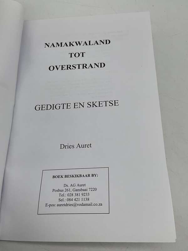Namakwaland tot Overstrand: Gedigte en Sketse - Dries Auret | Geteken Eerst Uitgawe