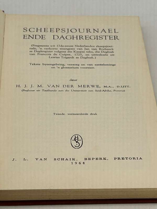 Scheepsjournael ende Daghregistern - H.J.J.M. van der Merwe