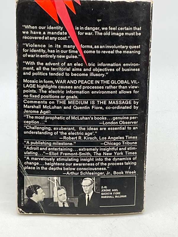War and Peace in the Global Village by Marshall McLuhan & Quentin Fiore | First Edition 1968