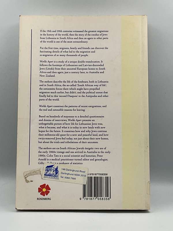 Worlds Apart: The Re-Migration of South African Jews by Colin  Tatz et al | Signed by all authors