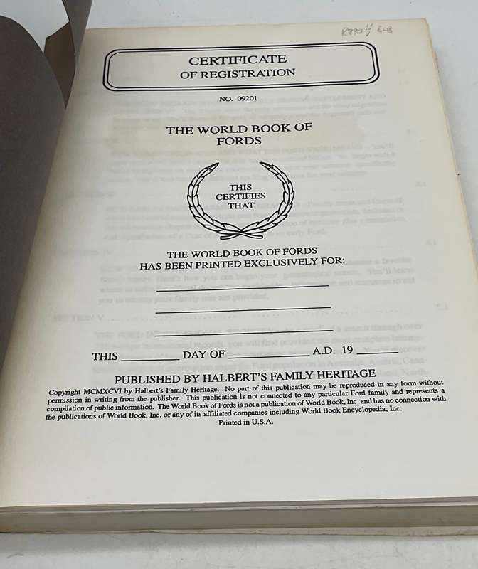 The World Book of Fords by Halberts Family Heritage