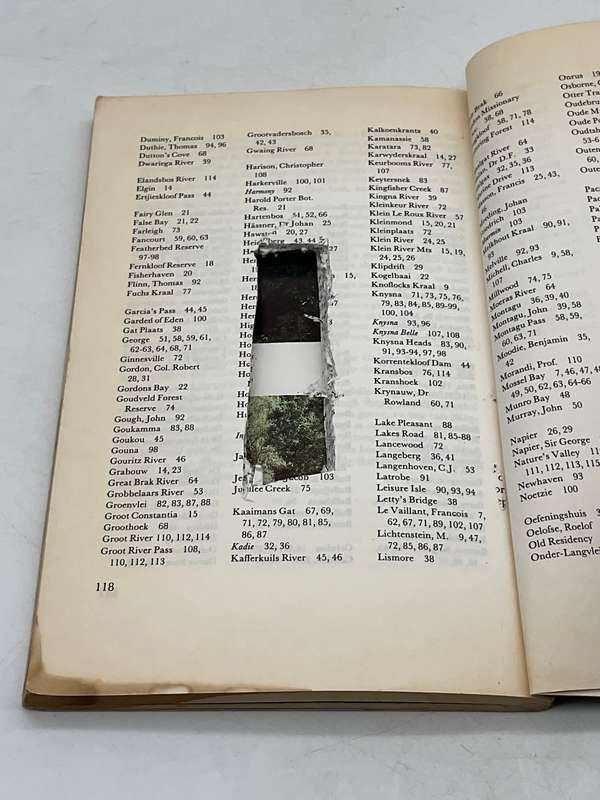 Book with pages cut to make a small hidden compartment