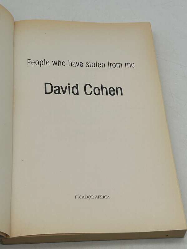People Who Have Stolen From Me by David Cohen