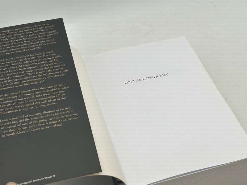 On the Contrary ~ Tony Leon | Signed