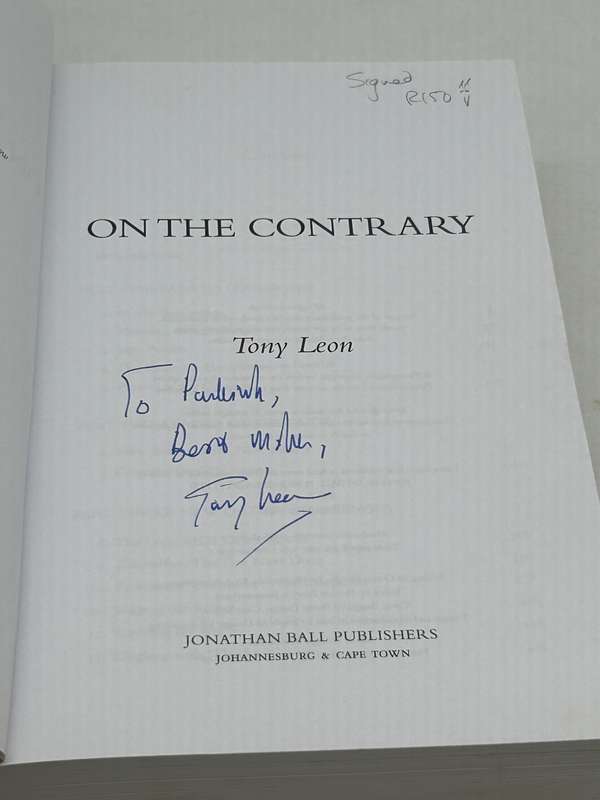 On the Contrary ~ Tony Leon | Signed