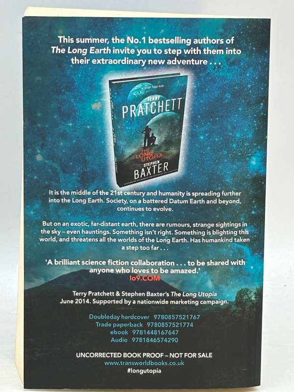 The Long Utopia Uncorrected Proof Copy Terry Pratchett and Stephen Baxter Doubleday 2015