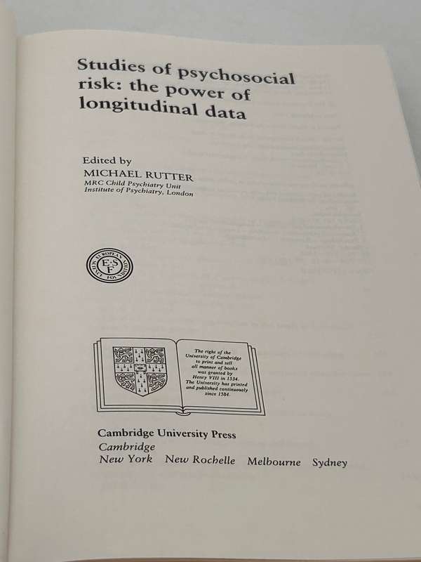 Studies of Psychosocial Risk : The Power of Longitudinal Data | Cambridge University Press 1988