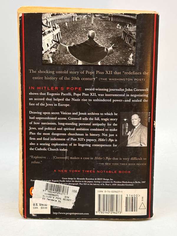Hitler's Pope: The Secret History of Pius XII by Johm Cornwell