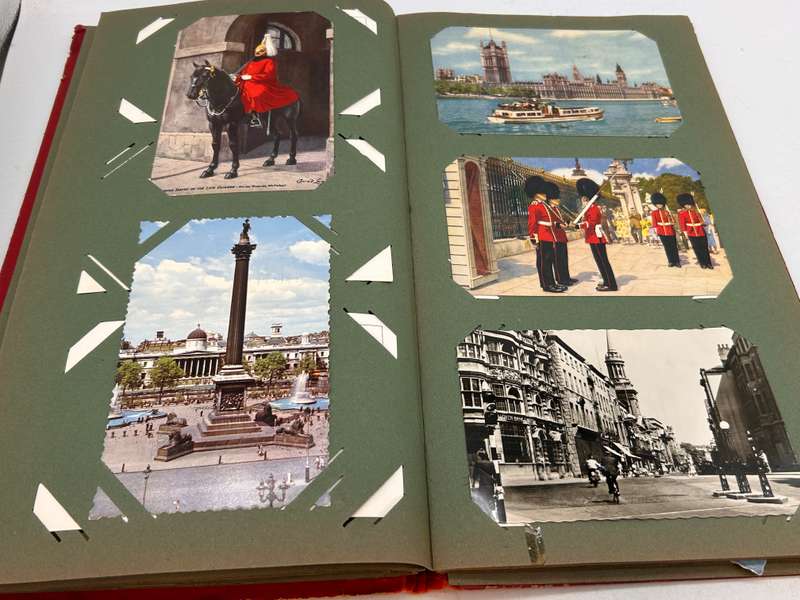 Vintage Postcard Album with Colourful British, European and American Postcards