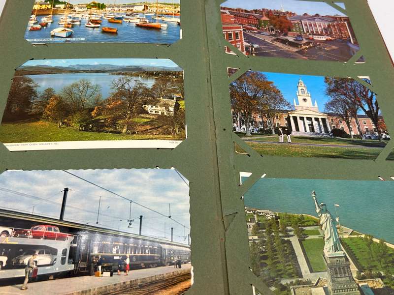 Vintage Postcard Album with Colourful British, European and American Postcards