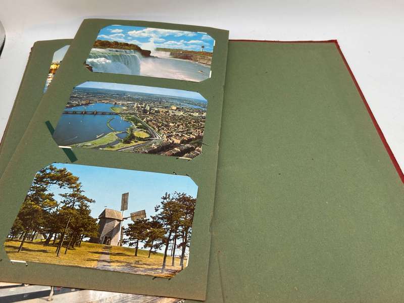 Vintage Postcard Album with Colourful British, European and American Postcards