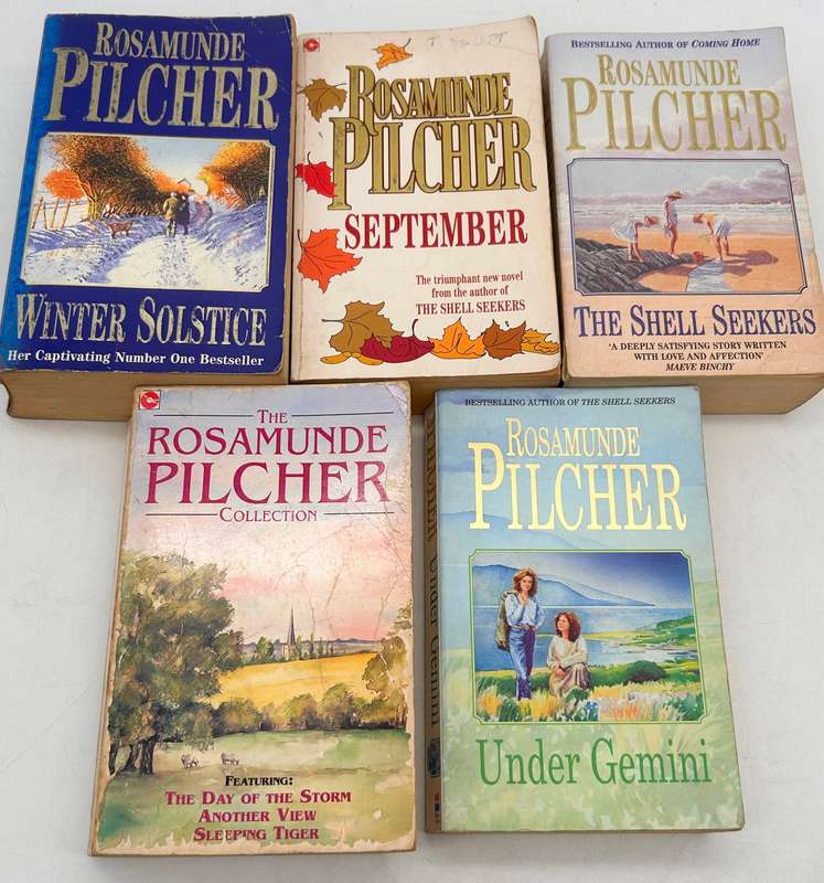 Rosamunde Pilcher x 5 Books Under Gemini, September, Winter Solstice, Shell Seekers and Collection