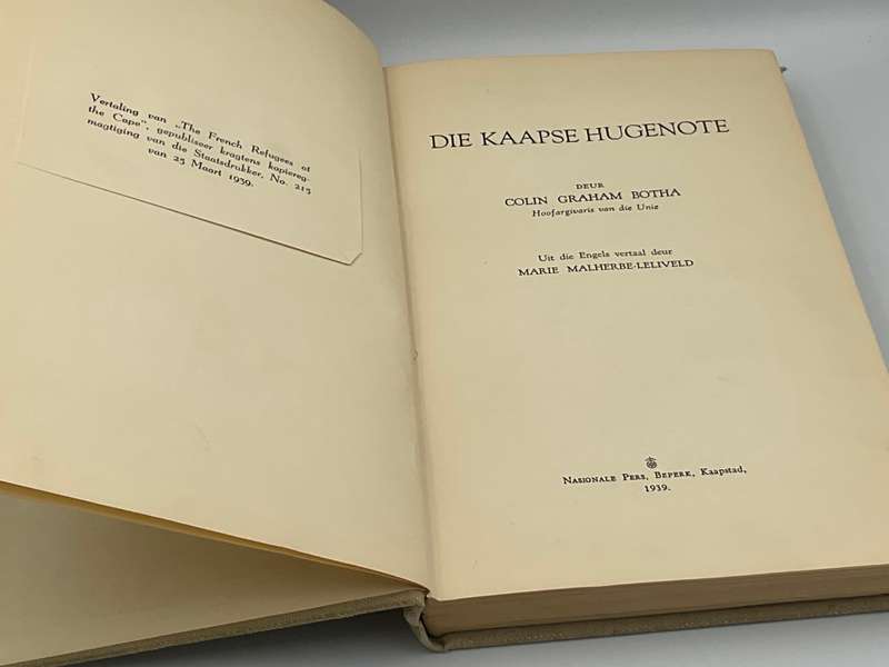Die Kaapse Hugenote deur Colin Graham Botha 1939