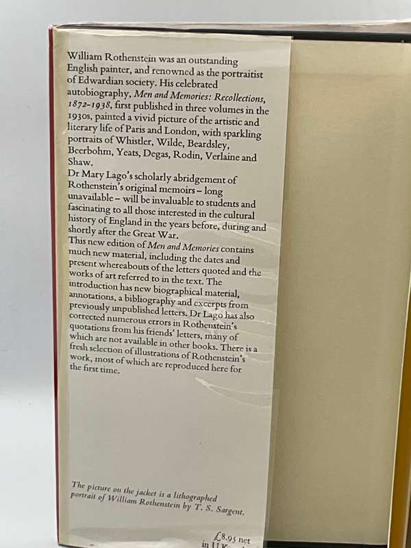 Men and Memories: Recollections, 1872-1938 by William Rothenstein 1978