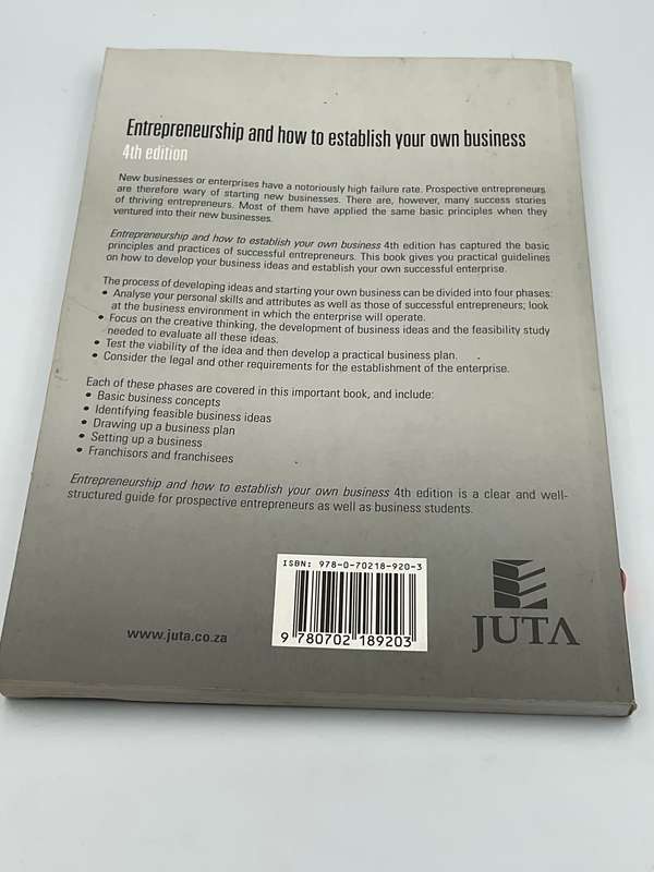 Entrepreneurship and How to Establish Your Own Business - Johan Strydom