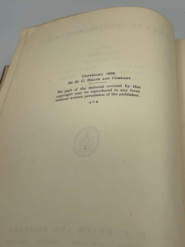 General Anthropology by Frank Boas | D.C. Heath and Co 1938