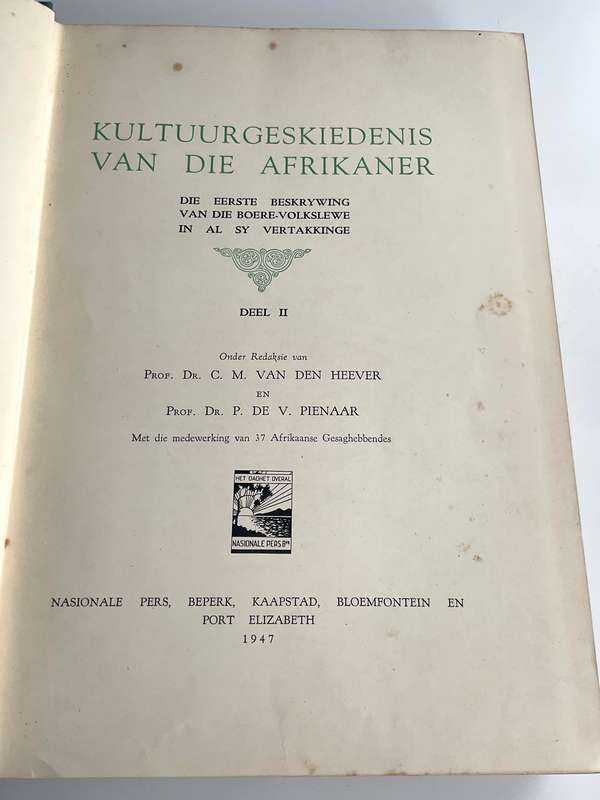 Kultuurgeskiedenis van die Afrikaner . Deel 1 - 2