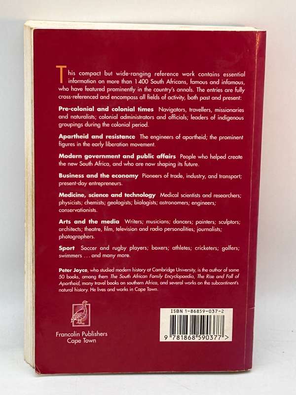 A Concise Dictionary of South African Biography - Peter Joyce