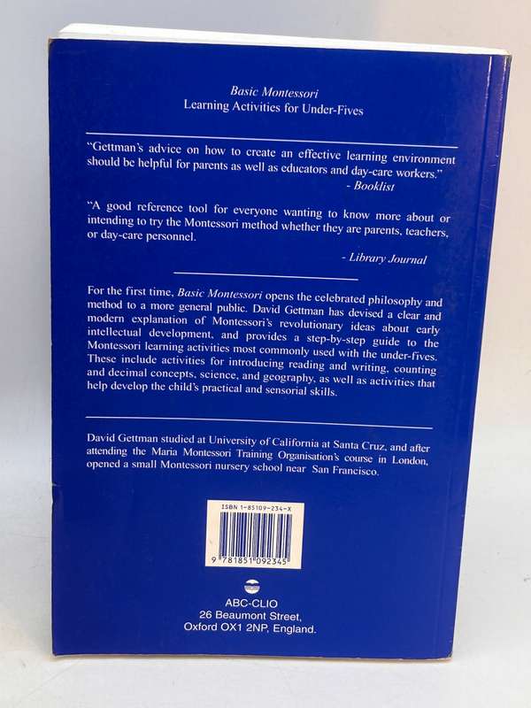 Basic Montessori: Learning Activities for the Under-Fives ~ David Gettman