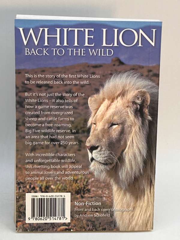 White Lion Back to the wild Andrew Schofield | Signed & Inscribed by Andrew