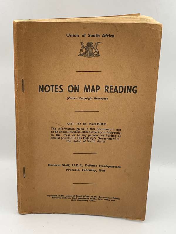 Union Of South Africa - Notes On Map Reading General Staff, UDF Defence Headquarters Pretoria 1940
