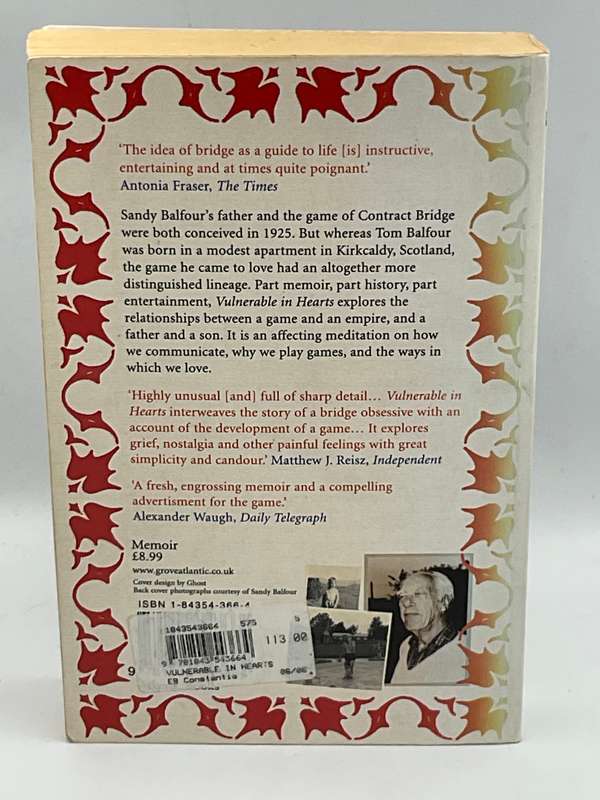 Vulnerable in Hearts: A Memoir of Fathers, Sons and Contract Bridge by Sandy Balfour
