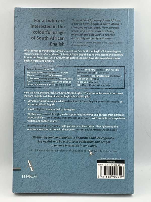 Say Again? The Other Side of South African English  by Jean Branford &  Malcolm Venter