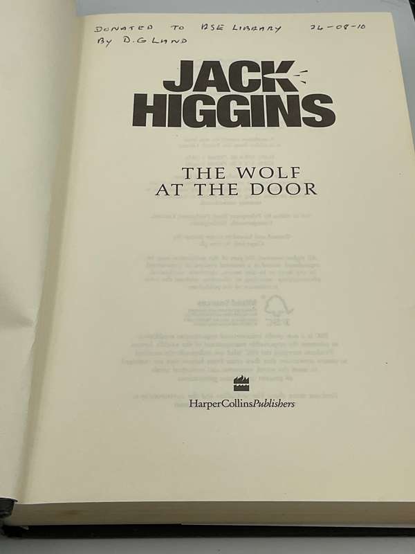 The Wolf at the Door by Jack Higgins | Large Format ~ Hard Cover ~ Ex-Library