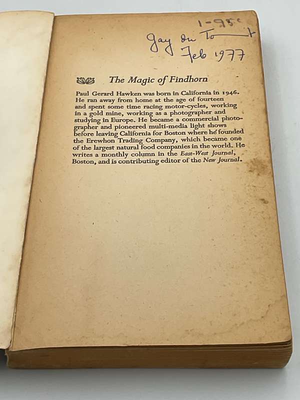 The Magic of Findhorn by Paul Hawken 1975